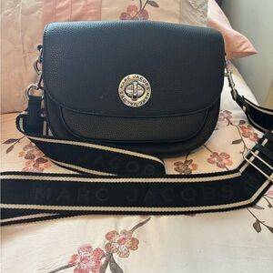 Marc Jacobs Black Crossbody Bag with Logo Strap